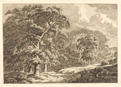 Foresta con Viaggiatori su una Strada da Franciscus A. Milatz
