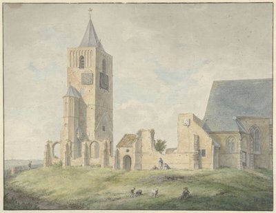 Rovine della chiesa a Warmond da Franciscus Andreas Milatz
