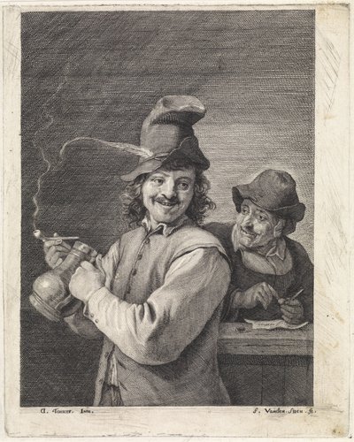 Contadino con brocca e pipa da Franciscus van der Steen