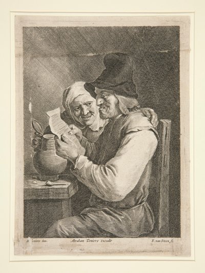 Coppia che legge una lettera da Franciscus van der Steen