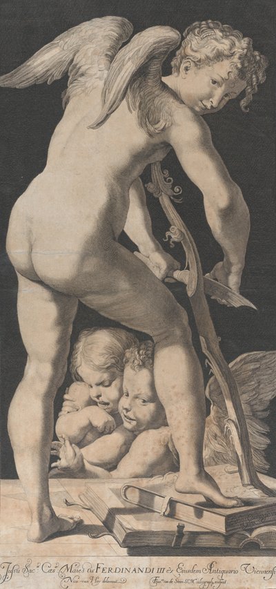 Cupido che affila il suo arco da Franciscus van der Steen