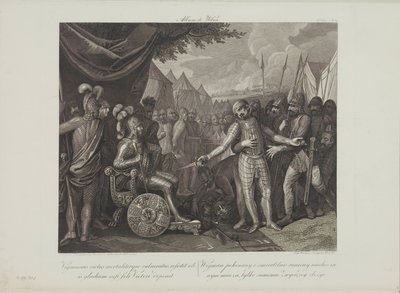 Wichmann II il Giovane si arrende a Mieszko I di Polonia di Smuglewicz, Franciszek (1745-1807). Litografia, fine XVIII sec.. Collezione privata da Franciszek Smuglewicz