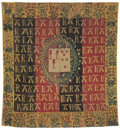 Arazzo armoriale mille-fleurs raffigurante le armi di Robert Chabot e Antoinette d