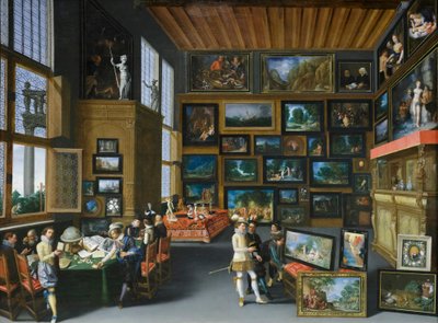 Cognoscenti in una stanza con quadri, c.1620 da Franco-Flemish School