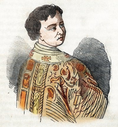 Medioevo: rappresentazione di Papa Benedetto IX, disegno da 