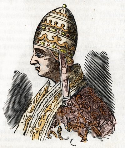 Medioevo: rappresentazione di Papa Celestino III (1191-1198) Disegno da 