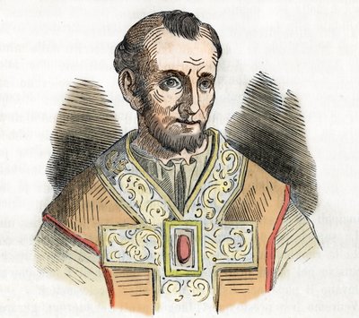 Medioevo: rappresentazione di Papa Niccolò I il Grande, disegno da 