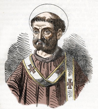 Ritratto di Papa Liberio (352-366) Incisione da 