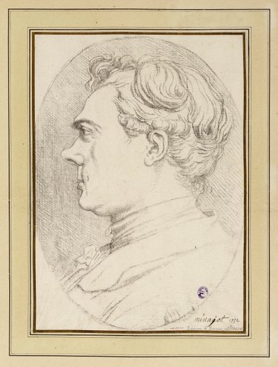 Ritratto caricaturale del pittore Ménageot, Roma 1772 da François-André Vincent