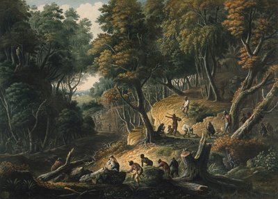 I Maroons in agguato sulla tenuta di Dromily nella parrocchia di Trelawney, Giamaica, pub. 1801 da Francois Joseph Bourgoin
