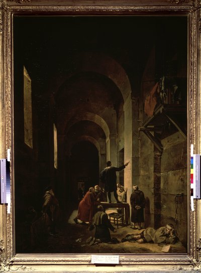 Il pittore Jacques Stella in prigione da Francois Marius Granet