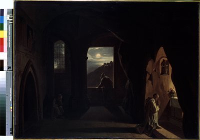 Monaci in una grotta da Francois Marius Granet