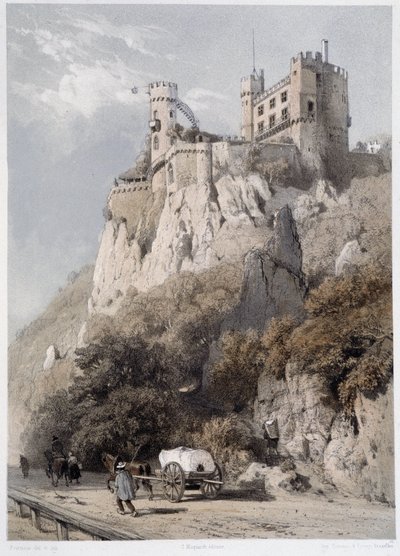 Castello Rheinstein - in "Il Reno monumentale e pittoresco", litografie di Fourmais e Stroobant da Francois Stroobant