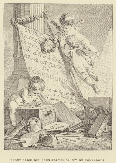 Frontespizio delle acqueforti di Madame de Pompadour da Francois (after) Boucher