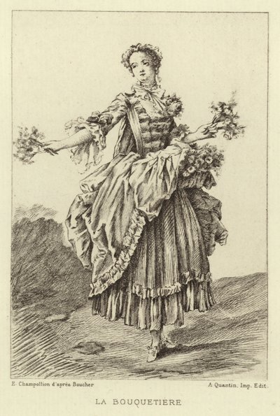 La Bouquetiere da Francois (after) Boucher
