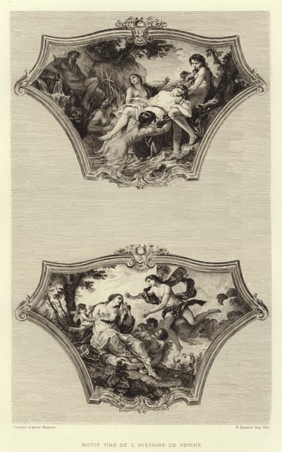 Motivo tratto dalla storia di Psiche (incisione) da Francois (after) Boucher