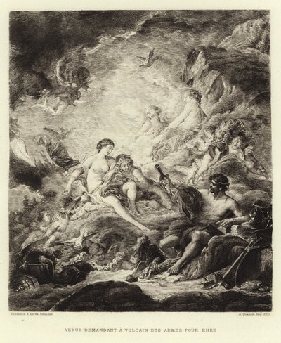 Venere chiede a Vulcano armi per Enea da Francois (after) Boucher