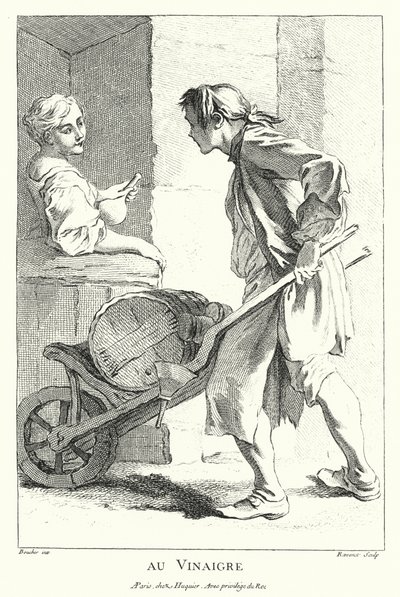Venditore di aceto (incisione) da Francois (after) Boucher