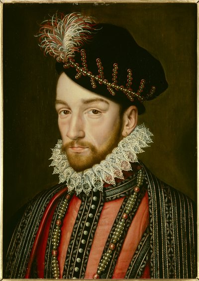 Ritratto di Carlo IX (1550-1574) da Francois (after) Clouet