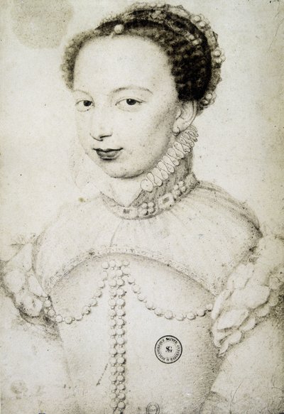 Ritratto di Margherita di Valois, conosciuta come Regina Margot (1553-1615), Regina di Navarra, prima moglie di Enrico IV. dopo François Clouet da Francois (after) Clouet