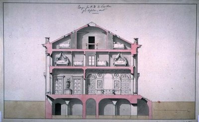 Sezione del padiglione di campagna da Francois (attr. to) Lefebure