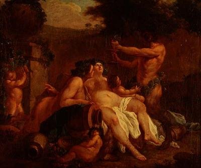Bacco che fa festa vicino a un