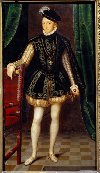 Ritratto a figura intera di Carlo IX, re di Francia da Francois (workshop of) Clouet