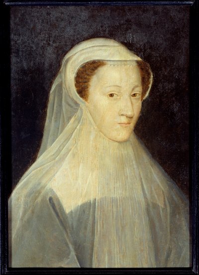 Ritratto di Maria Stuarda (1542-1587), Regina di Francia e Regina di Scozia in abito da lutto. Dipinto della bottega di François Clouet (1515-1572), circa 1560. Olio su legno. Dim: 0,37 x 0,26m. Parigi, Museo Carnavalet da Francois (workshop of) Clouet