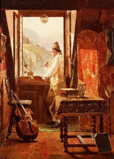 Alla finestra da Francois Adolphe Grison