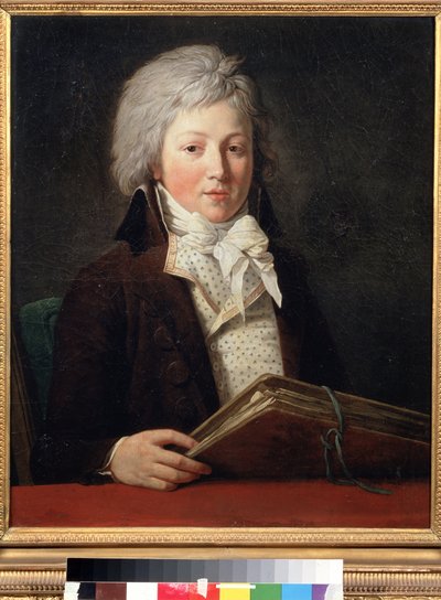 Ritratto di un giovane che tiene una cartella con disegni da François André Vincent