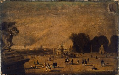 Veduta di Place de la Concorde, attuale 8° arrondissement, tra il 1804 e il 1858 da Francois Antoine Leon Fleury