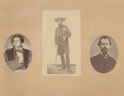 [Generale Tomas Mejia, Imperatore Massimiliano, Generale Miramon], 1867 da Francois Aubert