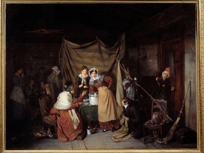Una Sibilla che predice il futuro a giovani uomini da François Auguste Biard