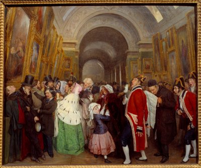 Quattro ore al Salone Chiusura della mostra annuale di pittura nella Grande Galerie del Louvre da François Auguste Biard