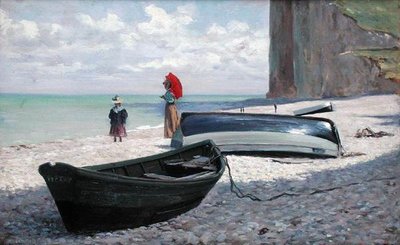 Scena di spiaggia a Fecamp, Francia settentrionale da Francois Auguste Didier Clovis