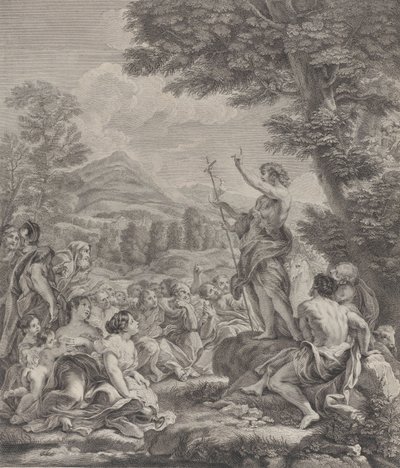 San Giovanni Battista che predica a una folla, ca. 1729 da Francois Bernard Lepicie