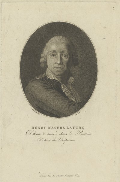 Ritratto di Henri Masers de Latude, c. 1793 da Francois Bonneville