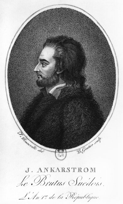 Ritratto di Johan Ankarstrom, inciso da B. Gautier, 1792 da Francois Bonneville