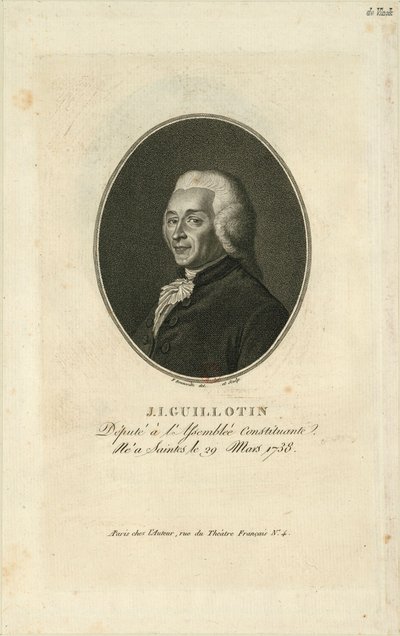 Ritratto di Joseph-Ignace Guillotin 1738-1814, 1796 da Francois Bonneville