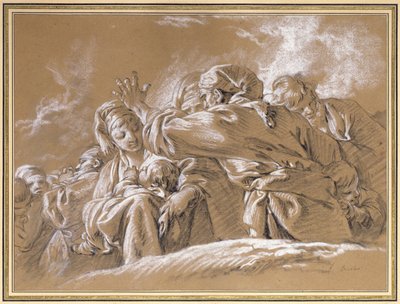 Madre e Bambino e altre Figure viste dal Basso (gesso) da François Boucher