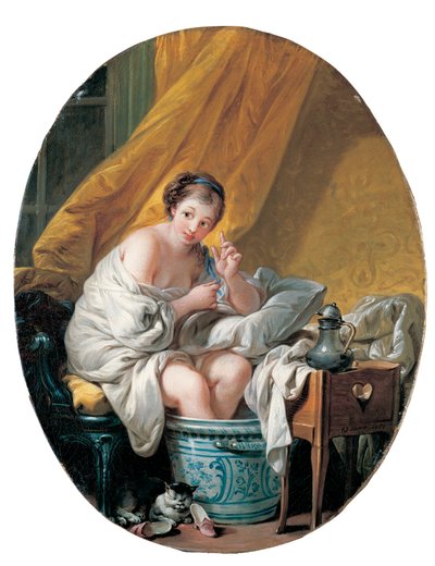 Una giovane donna che fa un pediluvio da François Boucher