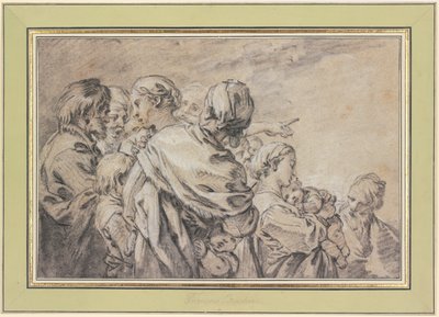 Gruppo di statue a mezzo busto raffigurante uomini e donne con bambini da François Boucher
