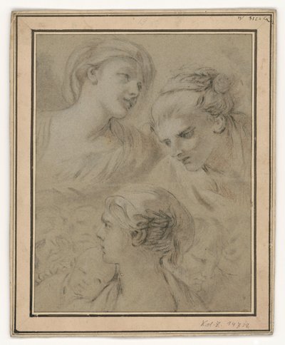 Studi sul volto che illustrano in modo esemplare diverse emozioni da François Boucher