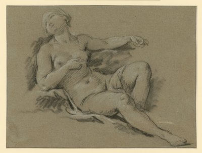 Figura di nudo femminile in posizione sdraiata da François Boucher