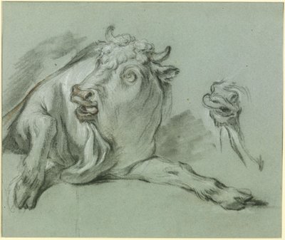 Toro accucciato. Studio per il dipinto "Il ratto di Europa" conservato al Musée du Louvre di Parigi da François Boucher