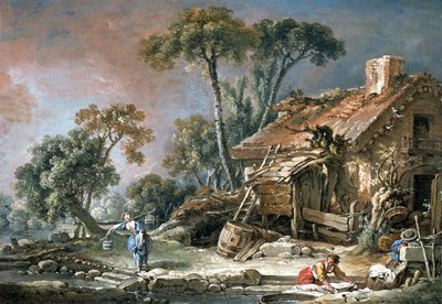 Paesaggio con casa colonica da François Boucher