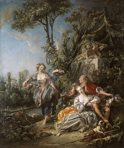Amanti in un parco da François Boucher