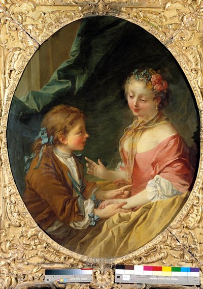Di tre cose ne farai una? Scena galante da François Boucher