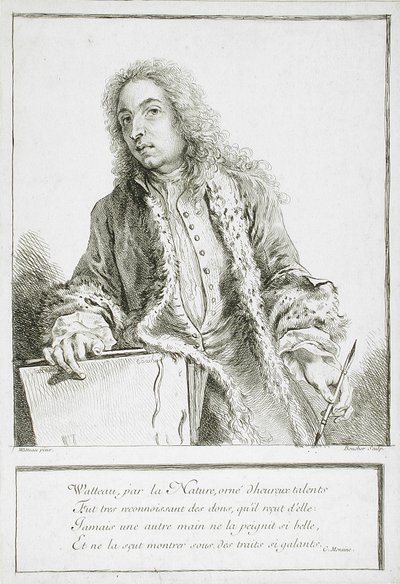 Ritratto di Antoine Watteau da François Boucher