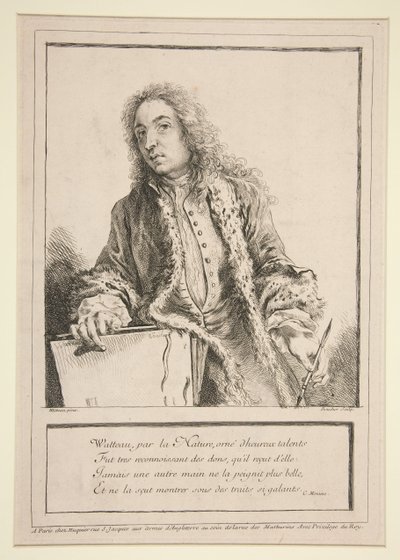 Autoritratto di Antoine Watteau da François Boucher